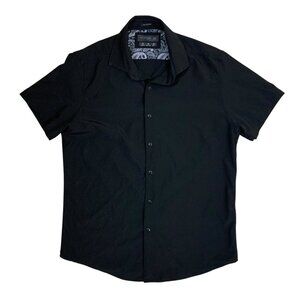 Cactus Man Ricky Singh Black Button Shirt M Tech Comfort Wrinkle Free Stretch